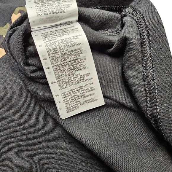 Adidas Mens Camo  3 Striped Tee Size Large Black Green - Picture 7 of 7